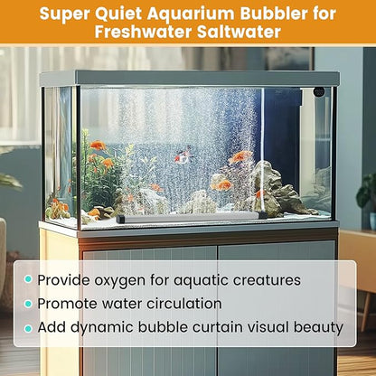 hygger Aquarium Bubble Strip, Nano Air Bubble Curtain Wall Aquarium Air Stone Kit, Quiet High Dissolved Oxygen Diffuser Fish Tank Bubbler Decorations for Freshwater Saltwater (13.8 Inch)