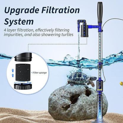 Fish Tank Cleaner, 530GPH/32W Electric Fish Tank Cleaning Tools, Adjustable Water Flow Aquarium Gravel Cleaner, Turtle Tank Gravel Cleaner Vacuum for Wash Sand, Water Changing and Water Circulation