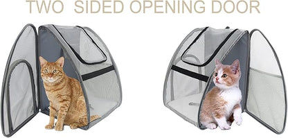 Pet Carrier Backpack, Ventilated and Breathable for Cats Dogs, Collapsible Designed for Travel, Hiking & Outdoor Use Black