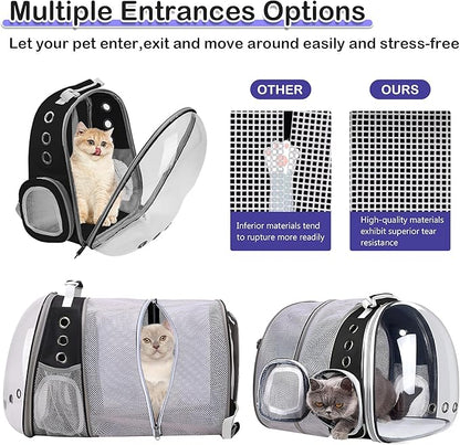 Expandable Cat Backpack Carrier Bubble for Large Cats 20 lbs, Airline Approved Pet Carrier Backpack for Small Dogs Kitten