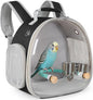 Small Bird Travel Backpack Carrier Cage with Cups, Backpack to Transport Backpack Carrier with Clamp Cups Stand Perch for Parakeet Cockatiel Budgies Vet Carry Book Bag Black