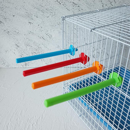 8 Canary Finch Budgie Bird Cage Universal Plastic Stand Perches Holders（5.7 Inches）