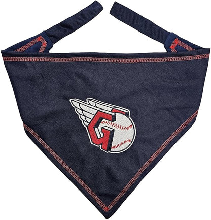 Pets First MLB Cleveland Guardians TIE Bandana, Small/Medium. Dog Bandana Scarf Bib for Pet Cat Dog. The Ultimate Game-Day, Party Bandanna, Birthday Event