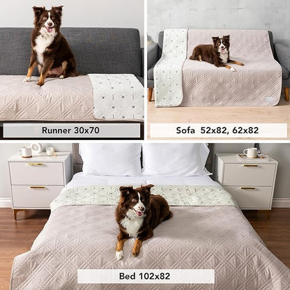 PetAmi Waterproof Couch Cover for Dogs, Waterproof Pet Blanket, Reversible Furniture Cover Sofa Protector for Pet Cat Bed, Washable Waterproof Blanket Dog Cover for Couch Seat, 30x70 Beige