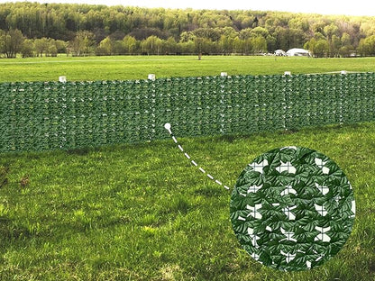 Artificial Fence Privacy Screen: 6FT x 20FT UV-Anti Faux Greenery Backdrop Ivy Chain Link Shades Panels for Patio, Balcony, Garden,Deck,Backyard Indoor Outdoor Green Wall Decor