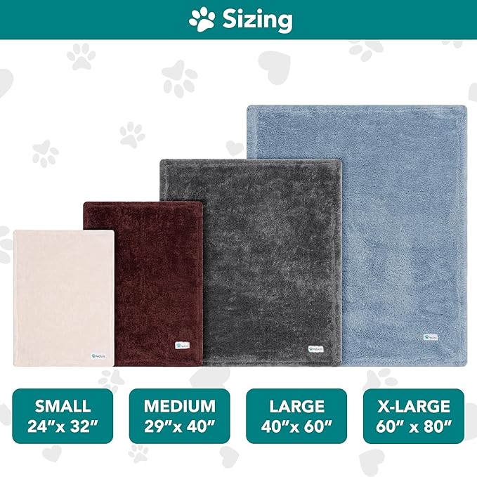 PetAmi Dog Blanket for Small Medium Dogs Grey, Fluffy Soft Puppy Blanket, Sherpa Fleece Cat Blanket for Kitten Doggie, Calming Pet Blanket Throw for Couch Sofa Bed Washable, Medium 29x40