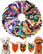PET SHOW 50 Pack Halloween Small Dog Bandanas Bulk XS Washable Puppy Girl Boy Triangle Bibs Ghost Pumpkin Kerchief Set Cats Scarves Pet Holiday Grooming Accessories