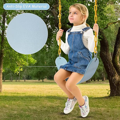 Sunnyglade 8PCS Swings Seats Heavy Duty with 66" Chain, Playground Swing Set Accessories Replacement with Snap Hooks, Support 250lb (8, Pastel Blue)