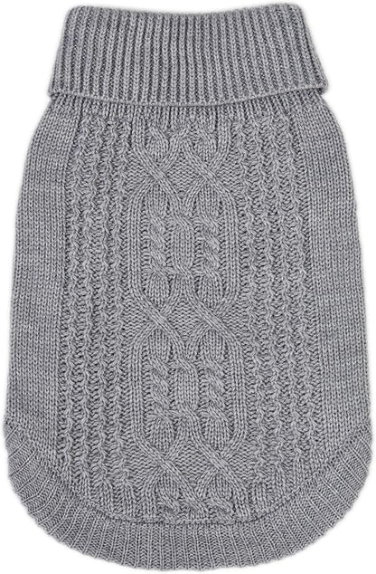 Stretchy Cat Sweater - 17 Colors & 6 Sizes | Snug Winter-Ready Knit for Boy/Girl Cats & Kittens (Grey, X-Small)