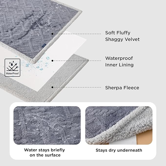 Bedsure Waterproof Dog Blankets for Large Dogs - Pet Blanket for Couch Protector Washable, Jacquard Coral Fleece Cat Throw Blanket, Soft Plush Reversible Furniture Protection, 40"x50", Pale Oak