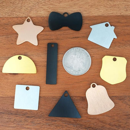 Ultra Joys Cat ID Tag Personalized Pet Tags, Durable Stainless Steel Small Pet Mini Dog Cat Tag Lightweight - Bowtie Tag in Gold