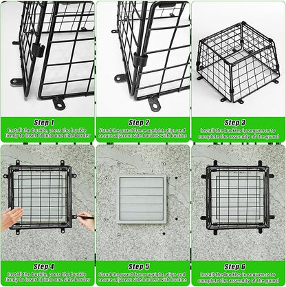Dryer Vent Cover Guard Outside, Dryer Exhaust Vent Cover Bird Guard Protector to Prevents Birds from Entering, Universal Bird Cage for 3" to 4" Bathroom Outdoor Exhaust Ventilation Fan, 7"x7"x4.5"