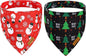 Christmas Dog Bandanas with Snap Button - 2 Pack Reversible Santa Claus Dog Scarf for Boy & Girl, Dog, Christmas Tree Holiday Bandana for Medium and Large Dogs (Large)