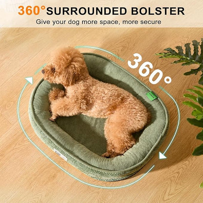 Orthopedic Cat Bed for Puppy & Kitten,Cat Sofa Bed with Egg Crate Foam Four Sided Dog Couch Beds with Removable Cover & Non-Slip Bottom Green XS