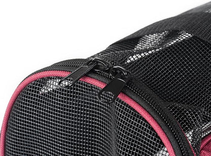 Pawer Soft-Sided Pet Carrier for Cat and Small Dog,Burgundy Color,Medium Size,Washable Cloth Airline Approved Travel Tote,with 2 Mesh Opens and a Strap for Carry,Multiple Colors Available