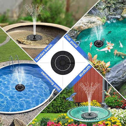 Solar Fountain for Bird Bath, Solar Water Fountain with Multiple Nozzles & Fixed Pipes, Upgraded Version 3.5W Solar Water Pump, Suitable for Bird Bath, Garden, Courtyard, Fish Tank, Outdoor