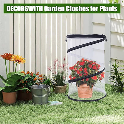 Plant Covers from Animals 20" H X 13" D, 4 PCS Garden Covers Cloches to Keep Animals Out for Outdoor Plants Protectors