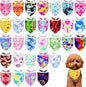 30 Pcs Tie Dye Dog Bandanas for Small Dogs Stitch Dog Bandana Bulk Reversible Print One Side Polyester Puppy Scarves Party Grooming S