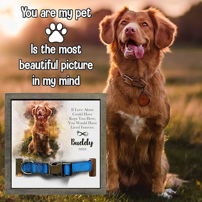Personalized Pet Memorial Gifts Water Color Dog Picture Frame Dog Loss Sympathy Memorial Frames For Pictures Sympathy Gifts Keepsake Bereavement Funerary Decor Wall Best