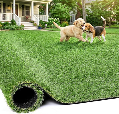Artificial Grass Rug Indoor Outdoor, 3 x 5FT Faux Grass Turf with Drainage Holes, Realistic Artificial Lawn Rug Dog Pets Mat, Turf Carpet for Garden Lawn Landscape Balcony Patio Backyard Easter Decor