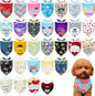 30 Pack Fathers Day Dog Bandanas Bulk for Small Dogs Kittens Breed 18 Inch Love Dad Dog Bandanas XS Puppy Doggy Best Dad Dogs Bandana Grooming S