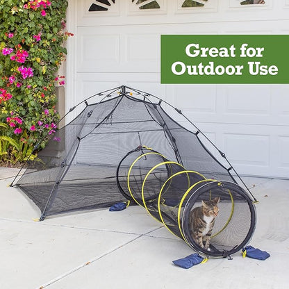 Outback Jack Outdoor Cat Enclosures for Indoor Cats (Portable Cat Tent, Outdoor Cat Tent, Cat Tunnel, and Playhouse) Play Tents for Cats, Outside Enclosure (Kitty Compound Play House)