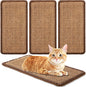 Tuanse 4 PCS Cat Scratcher Mat, 15.7 x 7.8 Inches Sisal Cat Scratching Pad, Horizontal Floor Scratching Pad Rug with Adhesive Loop Tape for Protect Couch and Carpets(Brown)