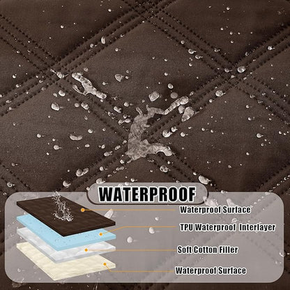 Smiry Waterproof Dog Bed Cover Blanket 30x70, Soft Reversible Pet Blanket, Washable Leakproof Cats Dogs Couch Cover for Sofa, Couch, Furniture, Chocolate/Beige