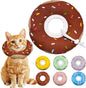 Cat Cone Collar Soft, Adjustable Cat Recovery Collar Kitten Cones to Stop Licking, Cute Donut E Collar After Surgery, Cats Neck Pillow ConeElizabethan Cones of Shame (Waterproof Brown, Small)