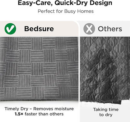 Bedsure Waterproof Bed Cover for Dogs Washable - Waterproof Blanket for King Bed Couch Sofa Cozy, Lightweight Furniture Protector for Pet Cat Quick Drying, Ash Grey, 82x102IN