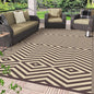 GENIMO Outdoor Rug for Patio Clearance, 8'x10' Reversible Plastic Straw Rugs, Lightweight Waterproof Modern RV Camping Mat for Camper, Balcony, Deck, Backyard, Picnic, Coffee Beige