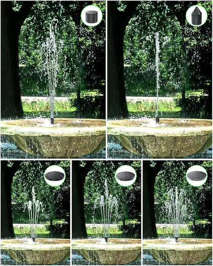 Biling Solar Water Pump for Bird Bath, 6.5W Solar Panel Kit Outdoor Solar Fountain with DIY 5ft Tubing for Small Ponds Garden and Pool
