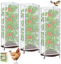 3 Pack 59"x18" Bird Netting Plant Cover for Garden Square Tomato Cages Protection,Insect Bird Barrier Garden Plant Netting Tomato Trellis Protective Cover with Zipper & Drawstring