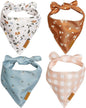 Remy+Roo Extra Large Spring Dog Bandanas - 4 Pack Emily Set | Premium Durable Adjustable Polyester Fabric Dog Scarfs | Patented Shape Girl Dog Bandana, Trendy Patterns, Floral Dog Bandana