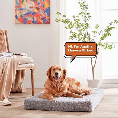 Orthopedic Extra Large Dog Bed for Large Dogs, 41 inches XL Washable with Waterproof Liner and Cooling Gel Memory Foam, Fits up to 90 lbs Pets
