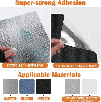 Cat Scratch Furniture Protector - 138" x 13.8" Trimmable Self-Adhesive Cats Claws Scratch Pads, DIY Cat Climbing Couch Protector for Scratch Post Cat Tree Replacement Indoor (Black)