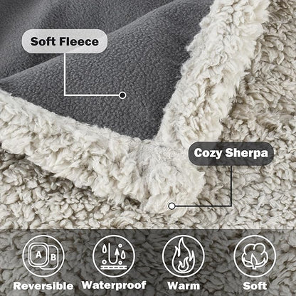 Kritter Planet Waterproof Dog Blanket, Reversible Water Proof Pet Blanket for Couch, Bed & Car, Washable Couch Covers for Medium Dogs - Protects Furniture from Fur, Dirt, and Accidents