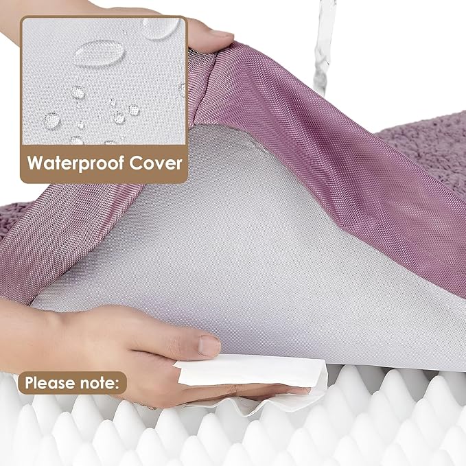 EHEYCIGA Orthopedic XXL Dog Beds for Jumbo Dogs with Removable Washable Cover, Fog Purple, 50x36