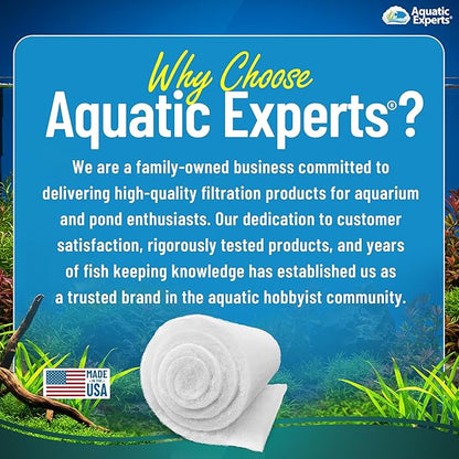 Aquatic Experts Aquarium Filter Floss for Fish Tank Filters - FilterFirst Aquarium Filter Pad - Media Roll for Crystal Clear Water, 3/4" - 1" Thick (18 Inch Wide, 72 Inch Long)