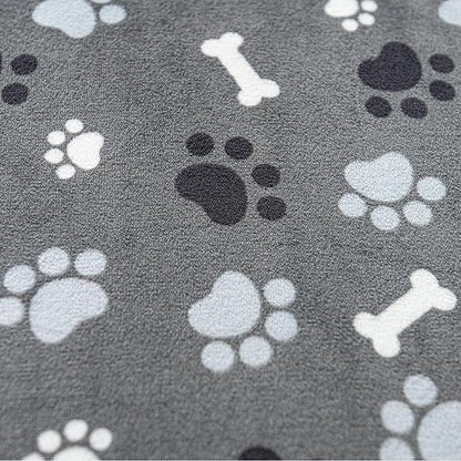 Dog Blanket Paw Bone Pattern 1 Pack 1 Super Soft Warm Flannel Sofa Cover Car Bed Protector, Urine Proof Washable Outdoor Pet Blanket for Puppy Large Dogs & Cats,80"*60" Grey
