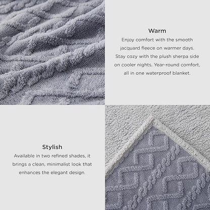 Bedsure Waterproof Dog Blankets for Large Dogs - Pet Blanket for Couch Protector Washable, Jacquard Coral Fleece Cat Throw Blanket, Soft Plush Reversible Furniture Protection, 40"x50", Pale Oak