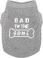 Discover Cozy Cotton Canine Wear: Soft, Lightweight, and Breathable Dog Shirt Vest with Eye-Catching Graphics(Bad to The Bone), Keeping Your Furry Friend Warm and Comfy! Grey S
