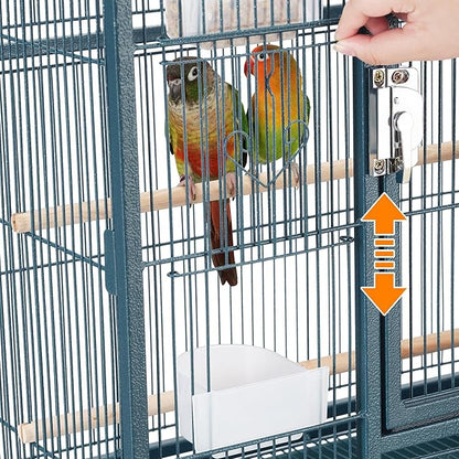 Topeakmart 54'' H Large Bird Cage Parrot Cage w/Stand Bird Cage for Conures Parakeets Cockatiels Canary Budgies Quaker Lovebird, Navy Blue