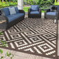 GENIMO Outdoor Rug for Patio Clearance, 9'x12' Waterproof Camping Mat, Reversible Plastic Straw Rugs for RV, Camper, Balcony, Backyard, Picnic, Deck (Coffee & Beige)