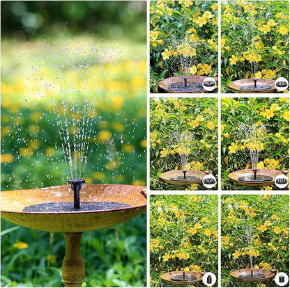 AISITIN 2.5W Solar Bird Bath Fountain Pump, Solar Fountain Pump for Bird Bath with 6 Nozzles, 6.7" Solar Powered Water Fountain Pump for Garden, Ponds, Pool, Fish Tank, Aquarium and Outdoor