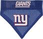 NFL DOG BANDANA - NEW YORK GIANTS REVERSIBLE PET BANDANA. 2 Sided Sports Bandana with a PREMIUM Embroidery TEAM LOGO, Small/Medium. - 2 Sizes & 32 NFL Teams available
