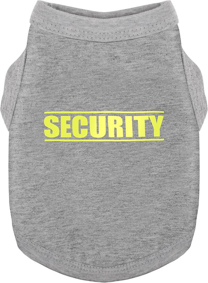 Discover Cozy Cotton Canine Wear: Soft, Lightweight, and Breathable Dog Shirt Vest with Eye-Catching Graphics(Security), Keeping Your Furry Friend Warm and Comfy! Grey 3XL