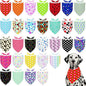 30 Pack Large Polka Dot Dog Bandanas Stitch Dog Bandana Bulk Reversible Print One Side XXL Polyester Scarves Party Grooming L