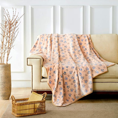 Allisandro Luxurious Dog Blanket, 350 GSM Super Fuzzy Microplush Fleece Pet Blankets for Small Medium Large Dogs and Cats, Brown, 32 x 24 Inches