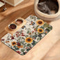 Pet Feeding Mat,Vintage Flower Absorbent Dog Cat Food Mat Rustic Wooden Dog Mat with Rubber Backing,Non-Slip Water Bowl Placemat,Pet Supplies 12" x 20"